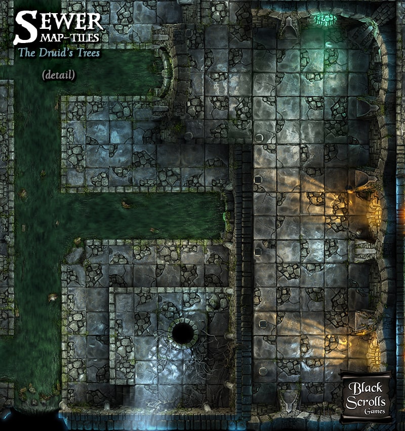 sewer map tiles - top-down view detail