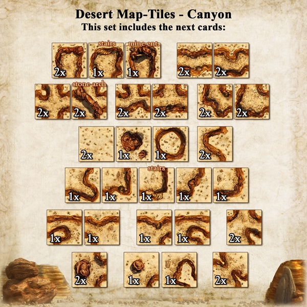 desert canyons - content table