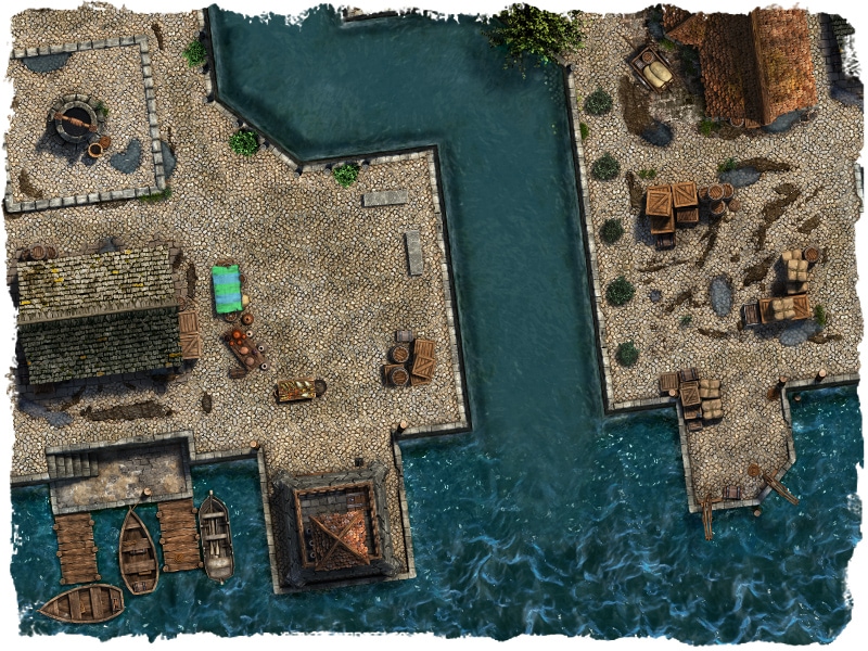  docks and canals map tile set