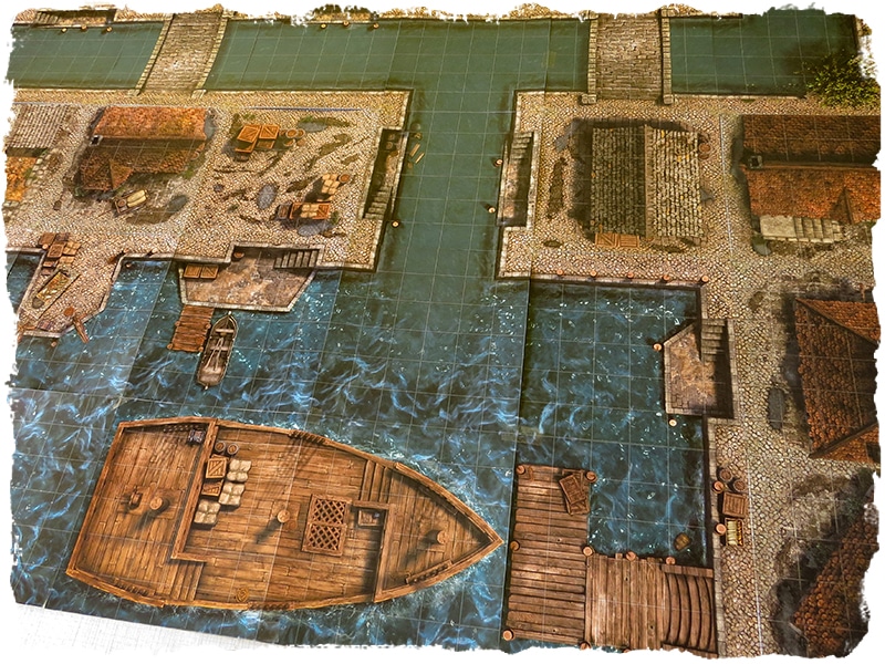 dock and canals map tile set role playing game